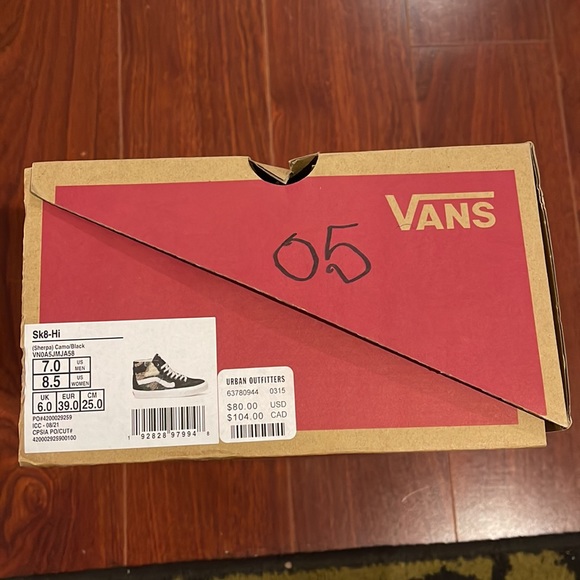 New Vans Sk8-Hi Sherpa Camo/Black size W8.5 M7.0 - Picture 9 of 9